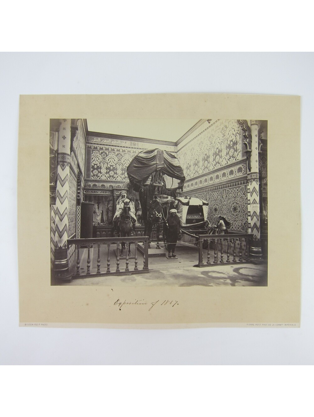 1867 Paris Worlds Fair Photo Print LARGE Camel Palanquin Horse & Rider Antique
